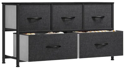 Image de Commode avec 5 tiroirs - Armoire de rangement pour chambre et salon