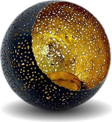 Produktbild von Teelichthalter Kugel rund dunkelbraun gold Ø15 cm Teelichtständer Kerzenhalter orientalisch