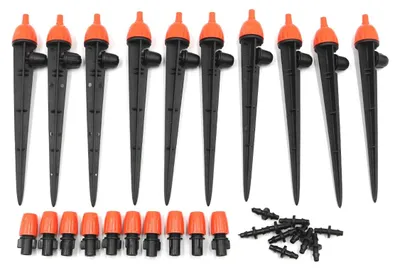 Tropfbewässerungsset, 10 Stück, 2-in-1, 360°, für 4/7 mm Schlauch