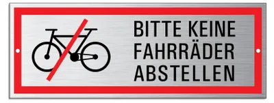 Schild Bitte keine Fahrräder abstellen 175x65 mm Aluminium perforiert
