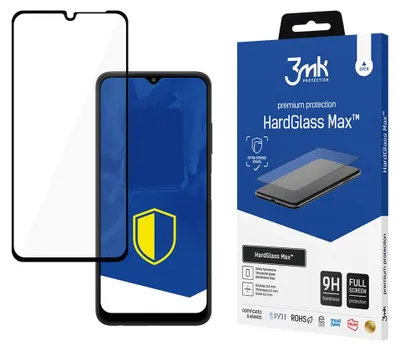Obrázek produktu pro Posílené kalené sklo s plným pokrytím 3mk HardGlass Max černé pro Samsung Galaxy A22 5G