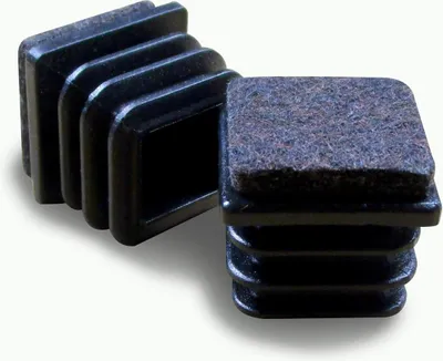 Produktbild von Ajile, 16 Stück, Quadratischer Lamellenstopfen mit Filzgleitfläche für 20x20 mm, Schwarz, ECF120x16