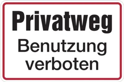 Produktbild von Dreifke® Hinweisschild, Privatweg Benutzung verboten, 200x300mm, Alu geprägt,...
