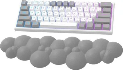 Image de Repose-poignet ergonomique, antidérapant, gris, pour claviers gaming
