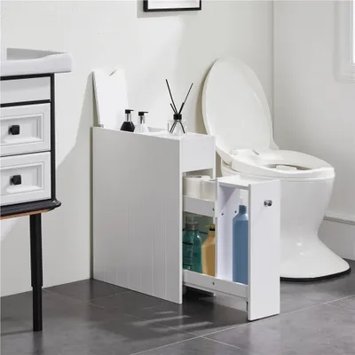 Produktbild von Yaheetech Nischenschrank 17 cm schmaler Badschrank mit Rollen Beistellschrank Seitenschrank