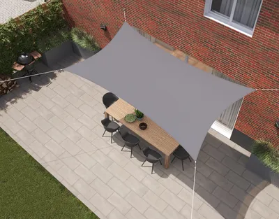 Produktbild von Kopu® Sonnensegel Rechteck 2x4 m Wasserdicht - Sonnentuch - Grau
