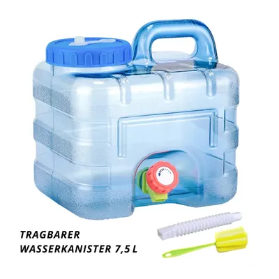 Produktbild von Wasserkanister 7,5 L – Tragbar, Auslaufsicher, Camping & Outdoor Trinkwasserbehälter