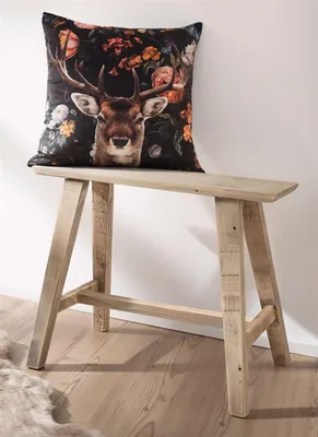 Produktbild von Hocker "Used Look" aus recyceltem Holz, Holzbank rustikal, Blumenständer, Blumenhocker, Gartendeko, Sitzhocker, Fußhocker