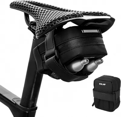 Image de Sacoche de vélo, 12x9x5 cm, noire, en tissu 600D, imperméable, pour vélo de route