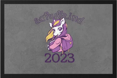 Produktbild von Einhorn Fußmatte als Geschenk zur Einschulung Schulbeginn Schulstart für Schulanfänger Erstklässler Schule 2023