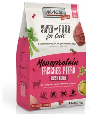 Produktbild von MAC's Katzenfutter für ausgewachsene Katzen (Trockenfutter mit Monoprotein, 7 kg, frisches Pferdefleisch)