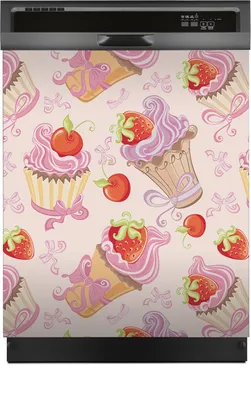 Produktbild von Aufkleber sticker 60x70 cm Dekorative folie Spülmaschine - Muffins Erdbeere und Kirsche