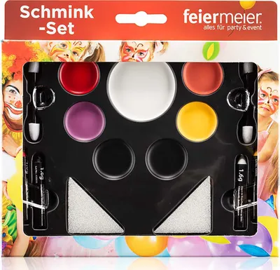 Produktbild von Schmink-Set 14-tlg. | Mehrfarbig - Farbe Stifte Schwämmchen und Applikatoren