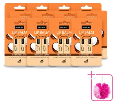 Produktbild von 12 x Sence Moisturise & Care Lippenbalsem - Kokos - 4,3 g - Sparpackung - 12 Stücke