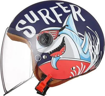Produktbild von Kinderhelm 48-55 cm, mit Visier, blau, für Roller