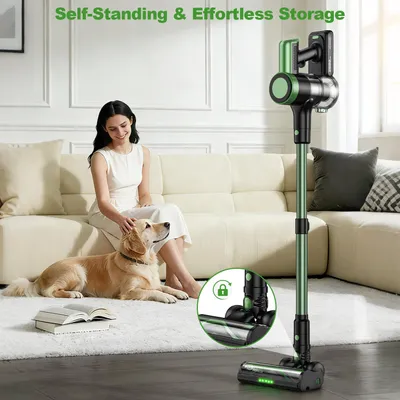 Immagine prodotto di Aspirapolvere portatile senza fili - Potenza di aspirazione: 58 kPa - Potenza: 500 W - Capacità: 1-2 litri - Senza sacco - Ideale per animali domestici e tappeti