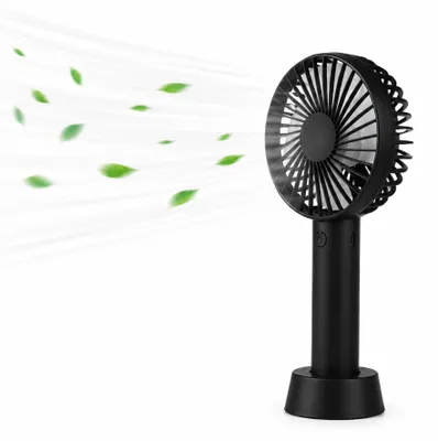 Image de Mini ventilateur portable à 3 vitesses avec batterie rechargeable - Noir