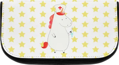 Produktbild von Mr. & Mrs. Panda Kulturbeutel Einhorn Krankenschwester - Weiß - Geschenk, Organizer, schminkaufbewahrung, Krankenpflegerin, Krankenpfleger, kosmetiktäschchen, Ärztin