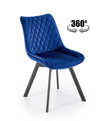 Zdjęcie produktu dla Krzesło tapicerowane K520 VELVET granatowe obracane
