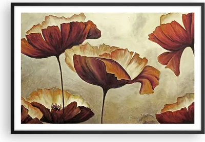 Produktbild von Gerahmtes Poster - Schwarzer Rahmen - Mohn Blume Wiese - 91,5x61 cm - Wand Bild - Wanddeko - Wandbilder - Kunstposter - Wandposter - Bilderrahmen - Bilder - Kunstdruck - Wandbild - P2BAA91x61-3760