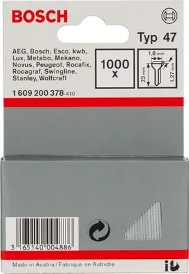 Produktbild von Tackernagel Typ 47, 1,8 x 1,27 x 23 mm, 1000er-Pack