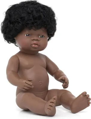 Produktbild von Miniland Puppe afrikanisches Mädchen 38cm - realistische Babypuppe Spielzeug