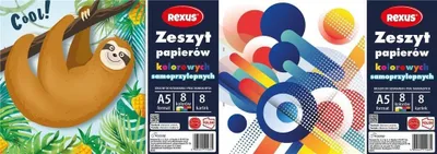 Obrázok produktu pre Zošit z farebného samolepiaceho papiera. A5/8K (10 kusov)