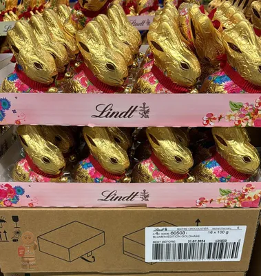 Obrázek produktu pro Lindt Zlatý zajíc 16x 100 g Velikonoční zajíc Bunny Zajíc Zvonek Květiny Edice 1,6 kg