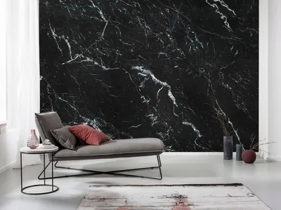 Produktbild von Komar Vlies Fototapete - Marble Nero - Größe: 400 x 250 cm (Breite x Höhe) - 4 Bahnen, Wohnzimmer, Schlafzimmer, Tapete