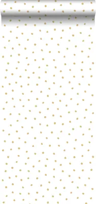 Obrázek produktu pro ESTAhome tapeta tečky zlatá a bílá - 138937 - 53 cm x 10,05 m