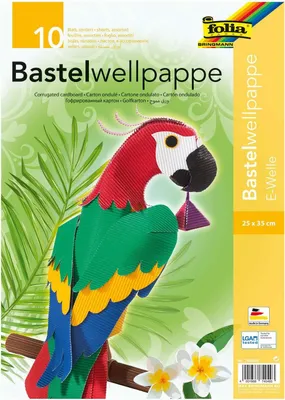Produktbild von folia 740409 - Bastel Wellpappe, E-Welle, ca. 25 x 35 cm, 10 Bogen sortiert in 10 verschiedenen Farben