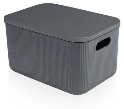 Image de Organisateur de bureau Rangement en plastique anthracite 18 x 16 x 25 cm