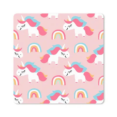 Produktbild von MuchoWow® Mauspad Mousepad Einhorn - Regenbogen - Rosa - Muster 30x30 cm - Mousepads - Maus Mat - Pad - Mausunterlage - Gaming