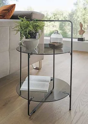 Produktbild von Designer Beistelltisch aus Grauglas 6 mm stark