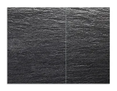 Produktbild von Wallario Herdabdeckplatte aus Glas, Größe 70 x 52 cm 2-teilig, Motiv Muster schwarz-weiße Steintafel Optik