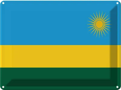 Produktbild von vianmo Blechschild 30x40 cm Ruandas Rwanda Flagge Fahne Wappen