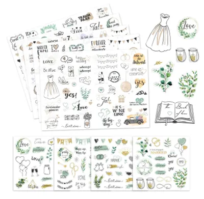 Productafbeelding van Stickers met eucalyptusmotieven, 401 verschillende designs, geschikt voor gastenboeken en fotoalbums