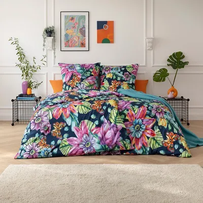 Produktbild von Estella Mako Interlock Jersey Bettwäsche Amarina indigo 135x200 cm + 80x80 cm