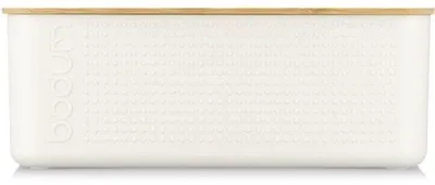 Immagine prodotto di Contenitore per il pane - BODUM - 11555-913 - Modello grande - Coperchio in bambù - Bianco