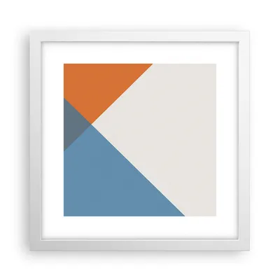 Produktbild von Gerahmtes Poster - Weißer Rahmen - Vier die Farben Abstraktion - 30x30 cm - Wand Bild - Wanddeko - Wandbilder - Wandposter - Bilderrahmen - Bilder - Kunstdruck - Wandbild - P2WAC30x30-4234