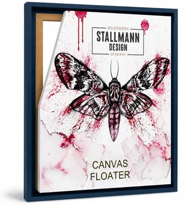 Produktbild von Stallmann Design Schattenfugenrahmen 30x30 cm | Farbe: Marine Blau | Leer-Rahmen für Leinwände auf Keilrahmen | mit Montagezubehör | ohne Glas und Rückwand