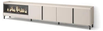 Produktbild von TV-Möbel Holzeffekt beige 315x35x61cm Kamin mit Feuereffekt XXL