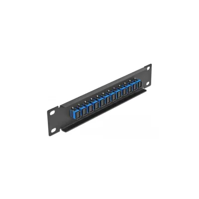 Produktbild von DeLOCK 10″ LWL Patchpanel 12 Port SC Simplex blau 1 HE schwarz, Faser, SC, Schwarz, Blau, Metall, Rackeinbau, 1U