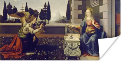 Produktbild von MuchoWow® Poster Die Verkündigung - Leonardo da Vinci 150x75 cm - ohne Rahmen