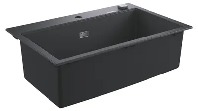 Produktbild von GROHE K700, Aufsatzwanne, Rechteckig, Quarzkomposit, Schwarz, 1 Becken, Rechteckig