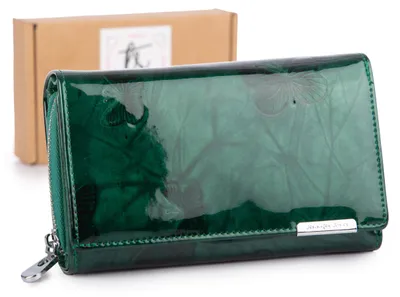 Produktbild von Jennifer Jones Damen Geldbörse Groß RFID Echtleder Reißverschluss 16 cm Grün