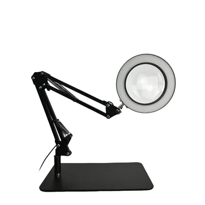 Produktbild von LED Lupenleuchte 10X Beleuchtete Lupe mit 3 Farbmodi 2-in-1 Schreibtischlampe und Klemme LED Lupenlampe  für Handwerk Hobby Malerei