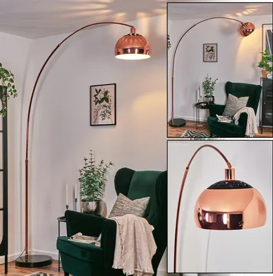 Produktbild von Gavirate Stehlampe aus Metall in Schwarz/Kupfer/Weiß/Schwarz mit Marmorfuß