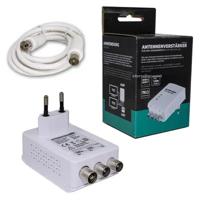 Produktbild von 2 Geräte Verstärker für Kabelfernsehen 2 x 20 dB DVB-C / T2 I-M HD Receiver PVR