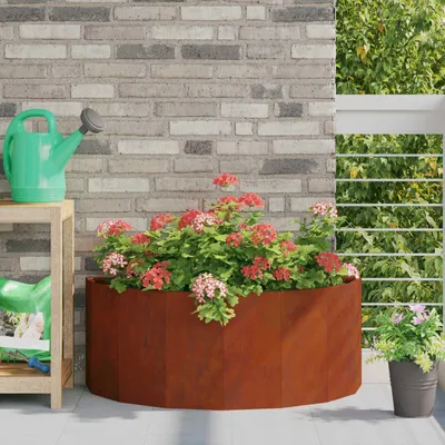 Produktbild von "Schlussverkauf" Pflanzkübel im Garten - 1 pc - Blumenbeet/Gartenbeet - Rostig 90x45x35 cm Wetterfeststahl C13590